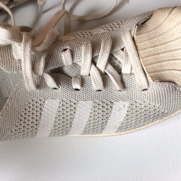 Adidas Superstar White/Grey Primeknit Sneakers - Picture 7 of 8